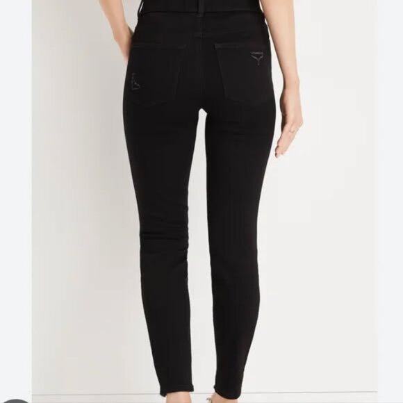 m jeans by maurices™ Black Cool Comfort Pull On Super High Rise Ripped Jegging M - Picture 2 of 7